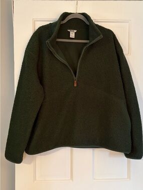 Duluth Trading Co Dark Green Sherpa Quarter-Zip Pullover Men’s Size XXL